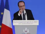 El presidente de la República Francesa, François Hollande, en una feria agrícola en París.