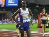 El atleta británico de origen somalí Mo Farah, antes de una carrera.
