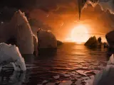 Ilustración de cómo podría ser uno de los nuevos planetas descubiertos por la NASA.