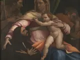 Cuadro de Sebastiano del Piombo de la Virgen, el Niño, San José, San Juan Bautista y una figura durmiente que probablemente sea el mecenas que encargó la obra