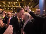 El primer ministro de Holanda, Mark Rutte, tras su victoria en las elecciones generales.