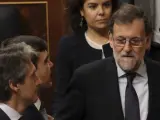 Rajoy, en el Congreso durante el debate de la estiba.