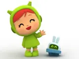 La pequeña Nina, junto a su mascota, el robot Roberto, los nuevos personajes de Pocoyó.
