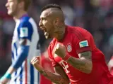 Arturo Vidal celebrando su tanto contra el Hertha Berlin.