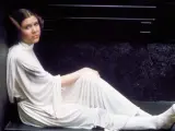 Carrie Fisher caracterizada como la Princesa Leia