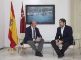 El presidente de la Región de Murcia, Pedro Antonio Sánchez junto al lider regional de Ciudadanos en la Región de Murcia, Miguel Sánchez