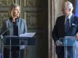 La alta representante de la UE para la Política Exterior, Federica Mogherini, y el enviado especial de la ONU para Siria, Staffan de Mistura.