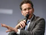 El presidente del Eurogrupo, Jeroen Dijsselbloem, participa en el Congreso de la Banca Alemana celebrado en Berlín (Alemania).