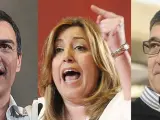 Pedro Sánchez, Susana Díaz y Patxi López.