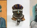 La influencia de las máscaras africanas que coleccionaba, como la del centro, hicieron que Matisse simplificara su técnica en los retratos, como se aprecia en los de su hija Marguerite, a la izquierda, y en al autorretrato de la derecha