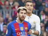 Messi y Cristiano, en el último clásico liguero.