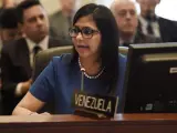La ministra de Relaciones Exteriores de Venezuela, Delcy Rodríguez, durante una reunión de la Organización de Estados Americanos (OEA), en una imagen de archivo.