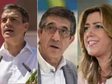 Pedro Sánchez, Patxi López y Susana Díaz, candidatos a las primarias del PSOE.