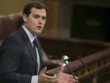 El líder de Ciudadanos, Albert Rivera, en una intervención en el Congreso de los Diputados.