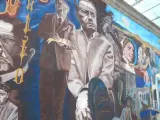 Mural en la plaza de San Gabriel (M&eacute;xico), inspirado en pasajes y personajes de los libros de Juan Rulfo