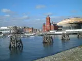 Vista de la bah&iacute;a de Cardiff, la capital de Gales.