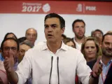 El vencedor de las primarias socialistas, Pedro Sánchez.
