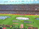 Momento de la pitada al himno en la final de Copa.