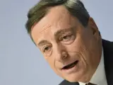 El presidente del Banco Central Europeo, Mario Draghi, da una rueda de prensa en Fráncfort (Alemania).