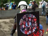 Manifestantes participan en una protesta opositora en Caracas.