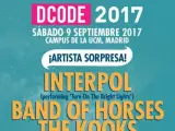 Cartel del festival Dcode 2017, que se celebrará el próximo 9 de septiembre.