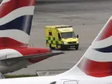 Varios aviones de la compañía británica British Airways, en el aeropuerto de Heathrow, en Londres.