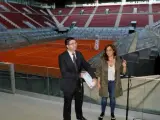 Carlos Sánchez Mato y Celia Mayer en la Caja Mágica.