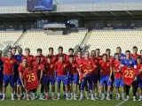 España sub-21, homenajeando a Yeray.