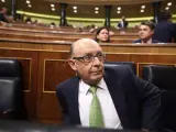 Cristóbal Montoro en la sesión de control al Gobierno en el Congreso de los Diputados.