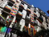 Balcones de Madrid engalanados por el World Pride 2017.