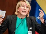 La fiscal general venezolana, Luisa Ortega Díaz, durante la rueda de prensa en la que afirmó que hay un "proceso progresivo de desmontaje del Ministerio Público".
