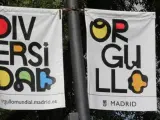 Carteles en Madrid por el World Pride, Orgullo Mundial.