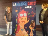 Collboni, Mariscal y Colau en la presentación del cartel de la Mercè 2017.