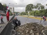 Imagen del paro general convocado en Caracas.