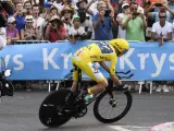 Chris Froome, en la contrarreloj final del Tour de Francia 2017.