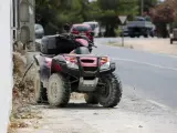 El quad que pilotaba Ángel Nieto, tras sufrir el accidente en Ibiza.