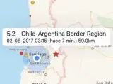 Una imagen con información preliminar del terremoto en Chile.