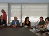 Una imagen de la reunión entre el comité de empresa de Eulen y la dirección.