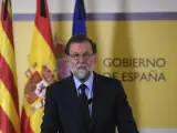 Mariano Rajoy, en su comparecencia oficial tras el atentado yihadista en la Rambla.