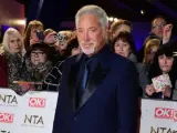 El cantante Tom Jones, durante los premios nacionales de la televisión británica 2017.