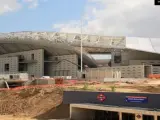 Imagen del estadio Wanda Metropolitano y la estación de Metro