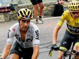 Mikel Landa con Chris Froome en el Tour de Francia 2017.