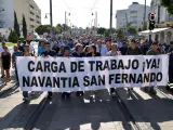 Trabajadores de Navantia en San Fernando se manifiesta por ser "la única factoría sin carga de trabajo"