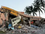 Un hotel completamente destruido en el municipio de Juchitán, Oaxaca (México), uno de los lugares más afectados por el terremoto de magnitud 8,2.