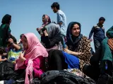 Migrantes llegados a la isla griega de Creta el pasado 31 de mayo. / AFP