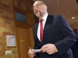 El líder de los socialdemócratas alemanes, Martin Schulz, antes de votar.