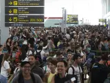 Colas en el aeropuerto de El Prat