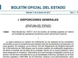 Primera página del BOE con el real decreto ley aprobado ayer por el Consejo de Ministros que permite a las empresas cambiar su domicilio social sin necesidad de contar con el visto bueno de la junta de accionistas.