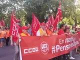 Jubilados y pensionistas de CC.OO. y UGT en una de las marchas a favor de las pensiones dignas.