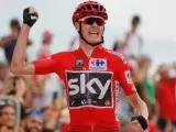 Chris Froome celebra el triunfo en Cumbre del Sol en La Vuelta